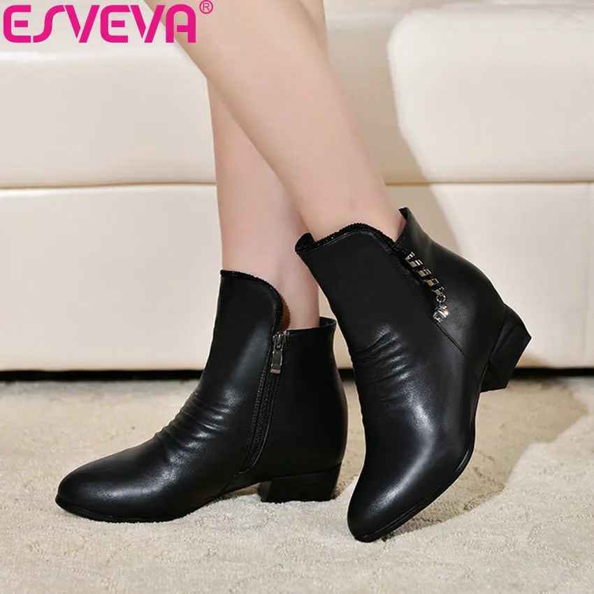 ESVEVA 2019 Women Shoes PU Leather Square High Heels Zip Zapatos De Mujer Synthetic Woman Pointed Toe Shoes Boots Size 34-43
ESVEVA 2019 Women Shoes PU Leather Square High Heels Zip Zapatos De Mujer Synthetic Woman Pointed Toe Shoes Boots Size 34-43