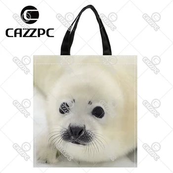 Baby Harp Seal Pup On Ice of The White Sea Print individual Waterproof Nylon Oxford Shopping Bag Gift Bag Recycle Bag
Baby Harp Seal Pup On Ice of The White Sea Print individual Waterproof Nylon Oxford Shopping Bag Gift Bag Recycle Bag