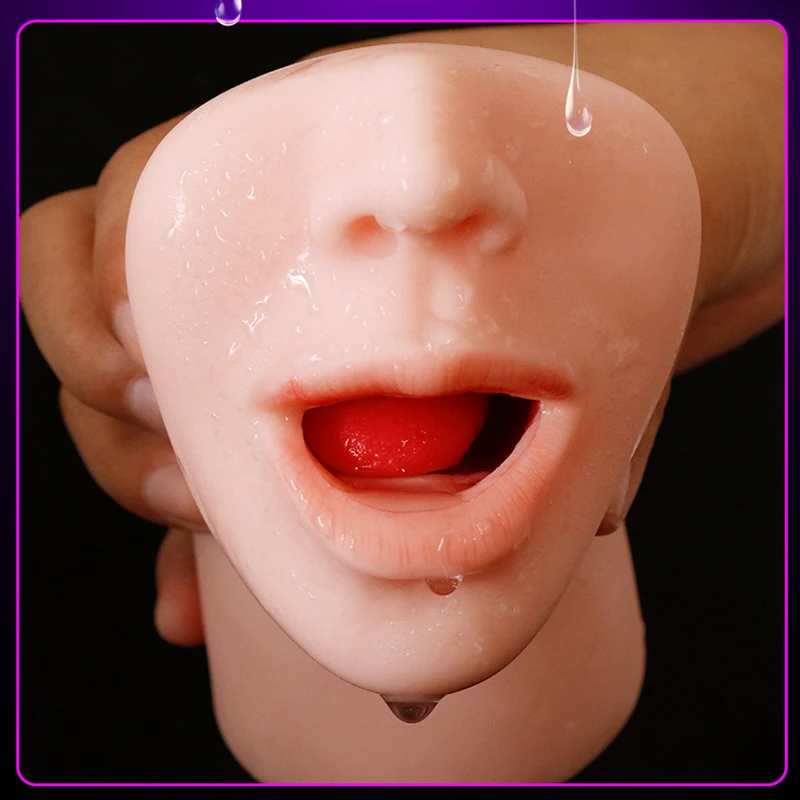 Реальное ощущение 3D Глубокая глотка Мужской мастурбатор оральный искусственная