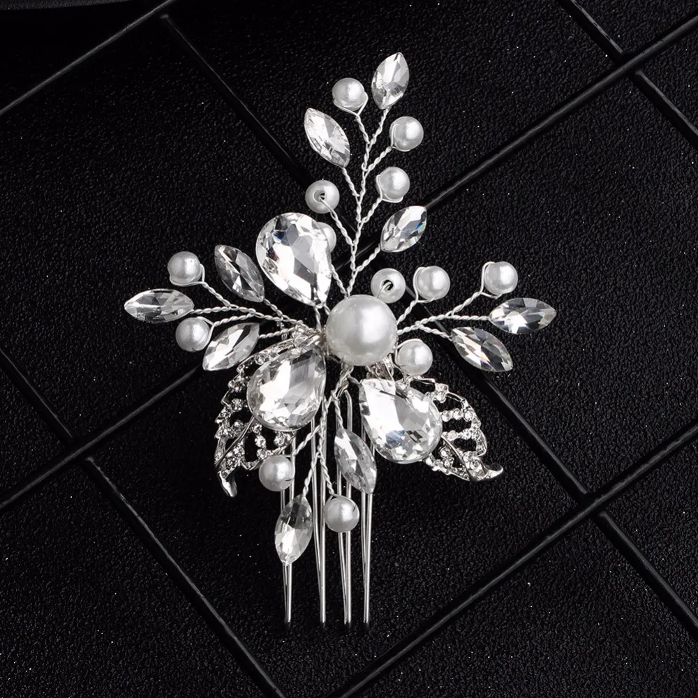 Small Size Rhinestone Silver Hair Combs Bridal Women Hair Jewelry Accessories Crystal Leaf Handmade Wedding Pearl Hair Ornament
Small Size Rhinestone Silver Hair Combs Bridal Women Hair Jewelry Accessories Crystal Leaf Handmade Wedding Pearl Hair Ornament