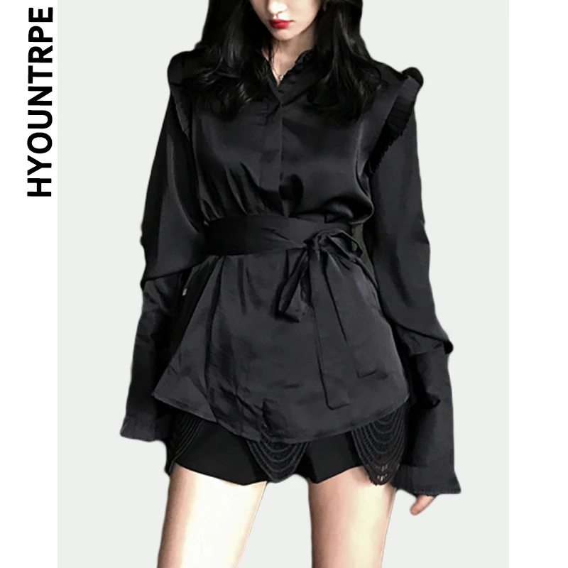 Ruffle Shirt Blouse Female Turn Down Collar Long Sleeve Casual Blouses Slim Belt Shirts Tops Women Fashion Design Clothes New
Ruffle Shirt Blouse Female Turn Down Collar Long Sleeve Casual Blouses Slim Belt Shirts Tops Women Fashion Design Clothes New