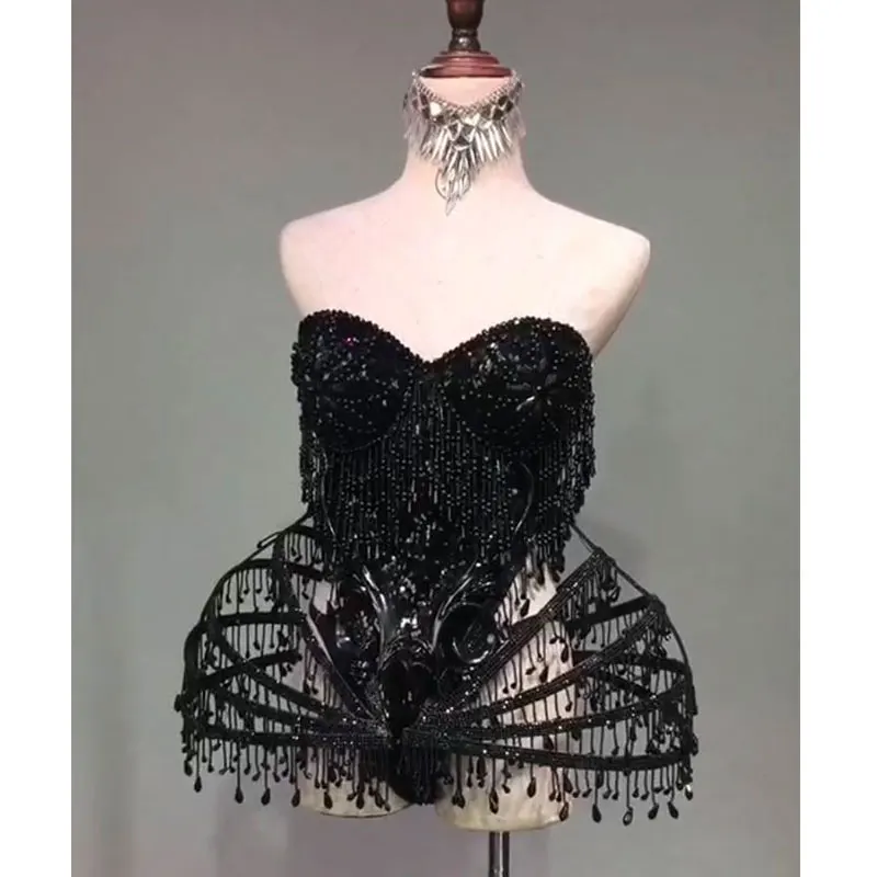 Black Sexy Crystal beads Bodysuit Dress Stage Performance Bling Dresses Dance Wear Nightclub Shining Costume Outfit
Black Sexy Crystal beads Bodysuit Dress Stage Performance Bling Dresses Dance Wear Nightclub Shining Costume Outfit