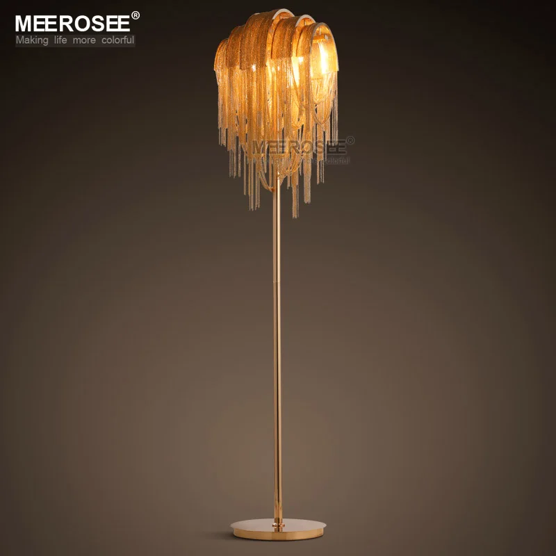Vintage Aluminum Chain Floor Light Fixture Gold Color Standing Lamp Lustre for Reading Room Bedroom Hotel Cafe
Vintage Aluminum Chain Floor Light Fixture Gold Color Standing Lamp Lustre for Reading Room Bedroom Hotel Cafe