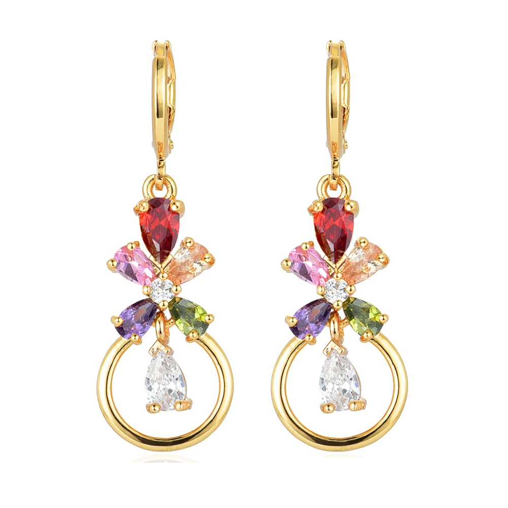 NEW Style Gold Color Earrings Multi-color CZ Drop Earrings Women Girls Jewelry Gifts
NEW Style Gold Color Earrings Multi-color CZ Drop Earrings Women Girls Jewelry Gifts