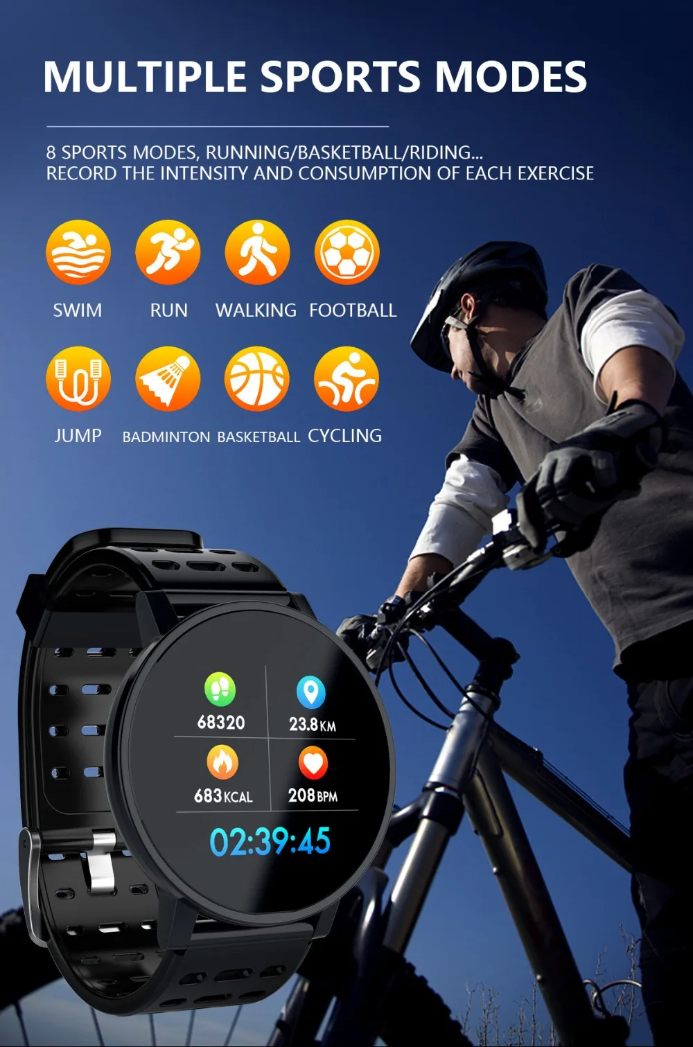 Q9 Smartwatch IP67 Waterproof Wearable Device Bluetooth Pedometer Heart Rate Monitor Color Display Smart Watch For AndroidIOS (7)