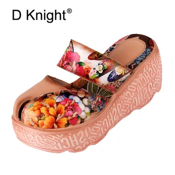 D Knight Brand Fashion Flip Flops High Wedges Handmade Flower Slides Genuine Leather Slippers For Women Outdoor Slippers Shoes
D Knight Brand Fashion Flip Flops High Wedges Handmade Flower Slides Genuine Leather Slippers For Women Outdoor Slippers Shoes