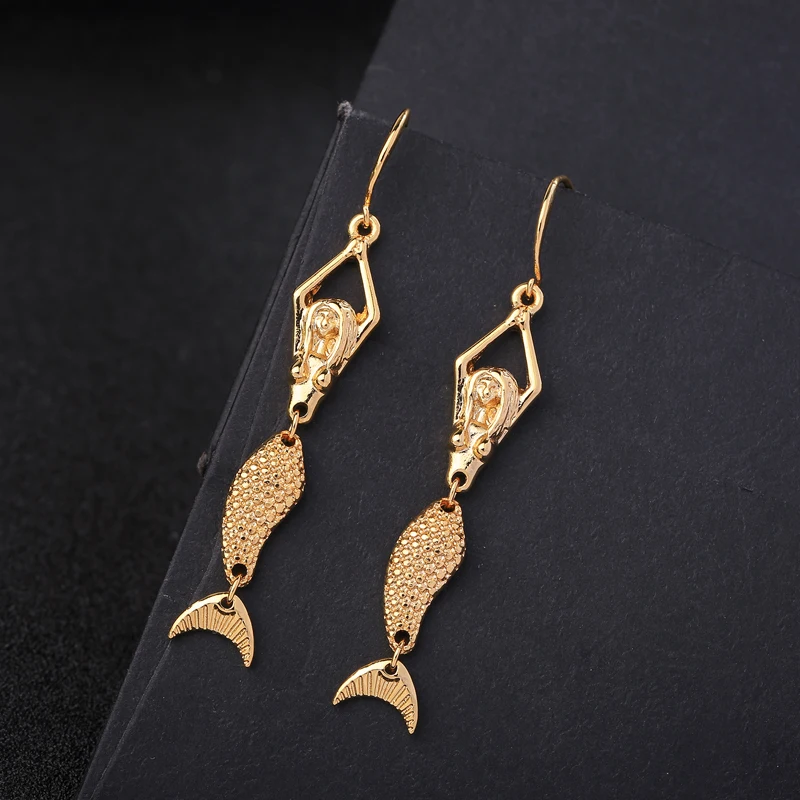 New Arrival Gold Color Mermaid Animal Fish Drop Hanging Earrings For Women Trendy Charm Alloy Hook Earrings Dress Gift Jewelry
New Arrival Gold Color Mermaid Animal Fish Drop Hanging Earrings For Women Trendy Charm Alloy Hook Earrings Dress Gift Jewelry