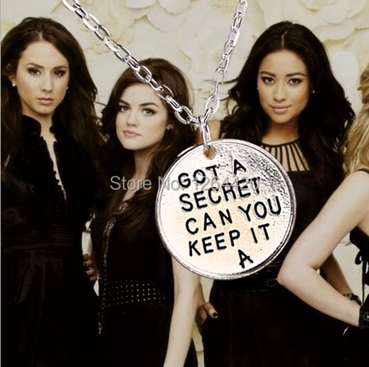 Hot Movie New Wholesale 20pcs/lot Pretty Little Liars Got A Secret Can You Keep It Necklace Pendant Necklace For Girls Charms
Hot Movie New Wholesale 20pcs/lot Pretty Little Liars Got A Secret Can You Keep It Necklace Pendant Necklace For Girls Charms