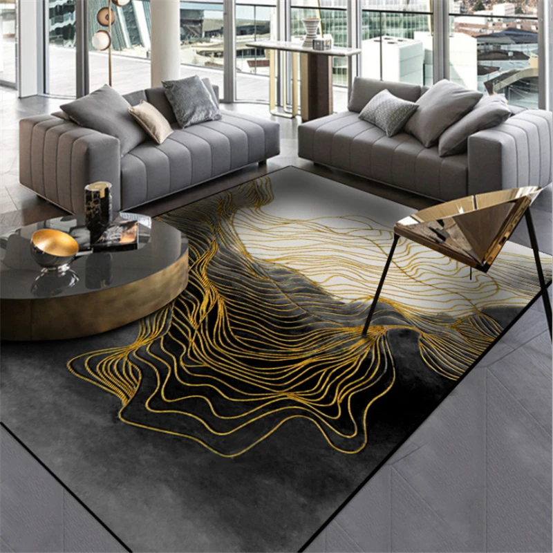 Abstract Atmosphere Black Ink Gold Line Carpet Area Rug for Living Room Rugs for Children Rooms Carpet Bedroom 100% Polyester
Abstract Atmosphere Black Ink Gold Line Carpet Area Rug for Living Room Rugs for Children Rooms Carpet Bedroom 100% Polyester