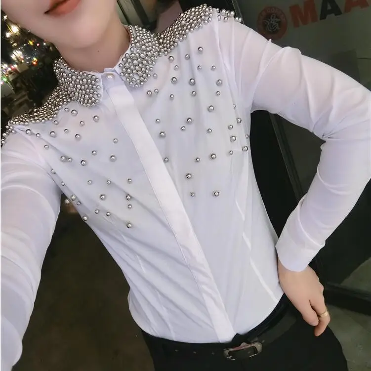 2018 autumn new fashion beading long-sleeved slim stretch cotton shirt fashion bottoming blouse
2018 autumn new fashion beading long-sleeved slim stretch cotton shirt fashion bottoming blouse