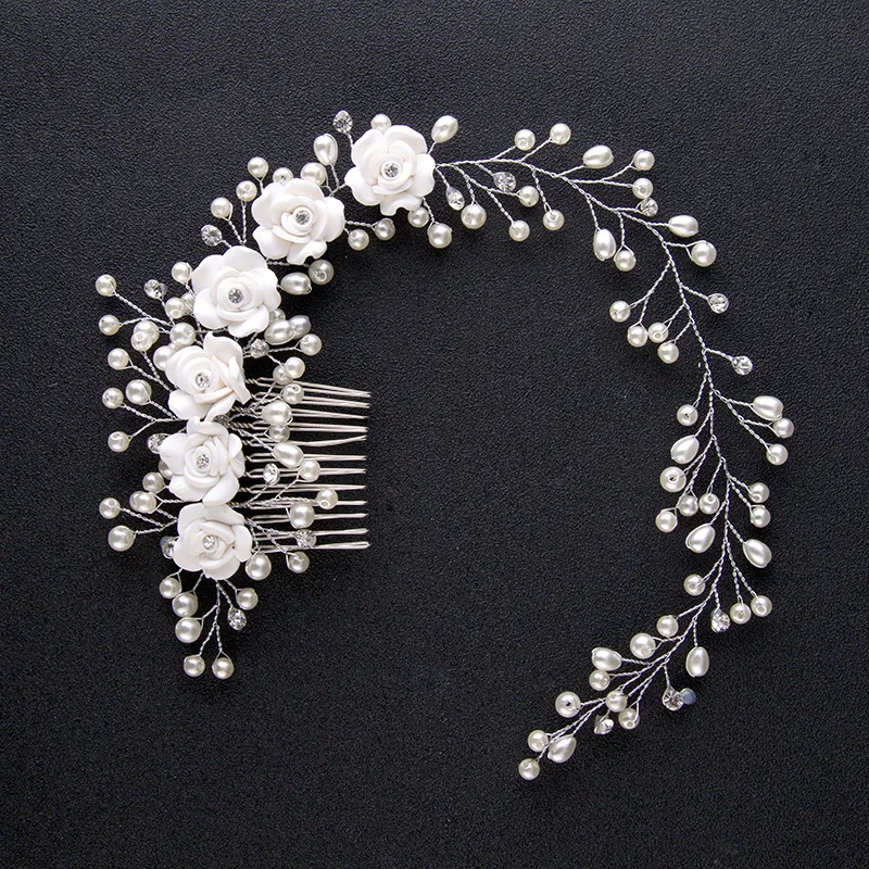 Silver Trendy Rhinestone Hair Comb Hair Jewelry For Wedding Bride Flower Style Pearl Beads Hair Accessories For Girl
Silver Trendy Rhinestone Hair Comb Hair Jewelry For Wedding Bride Flower Style Pearl Beads Hair Accessories For Girl