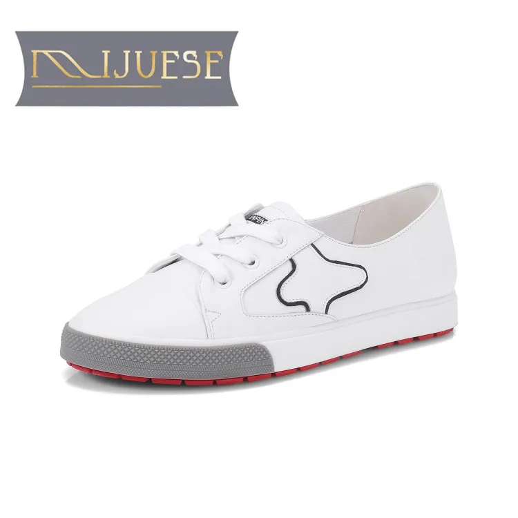 MLJUESE 2018 women sneakers Genuine leather lace up white color spring Vulcanize Shoes loafers women flats women size 34-39 
MLJUESE 2018 women sneakers Genuine leather lace up white color spring Vulcanize Shoes loafers women flats women size 34-39