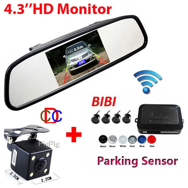 Wireless 4.3'' LCD 800x 480 Car Mirror Monitor& CCD Car Rear View Camera+Auto Parking Video Reverse Radar car parking sensor
Wireless 4.3'' LCD 800x 480 Car Mirror Monitor& CCD Car Rear View Camera+Auto Parking Video Reverse Radar car parking sensor