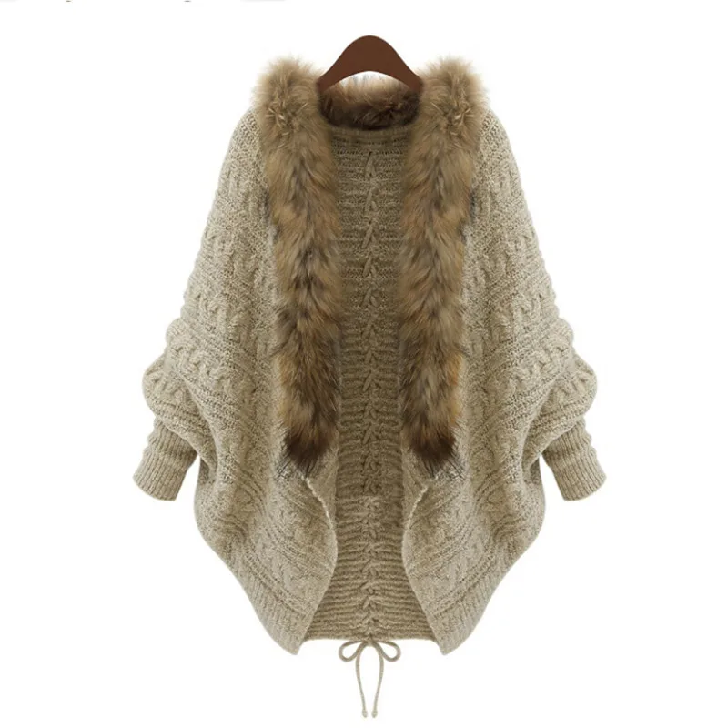 Женский кардиган свитер Осень-зима Новое поступление плотное пончо накидки