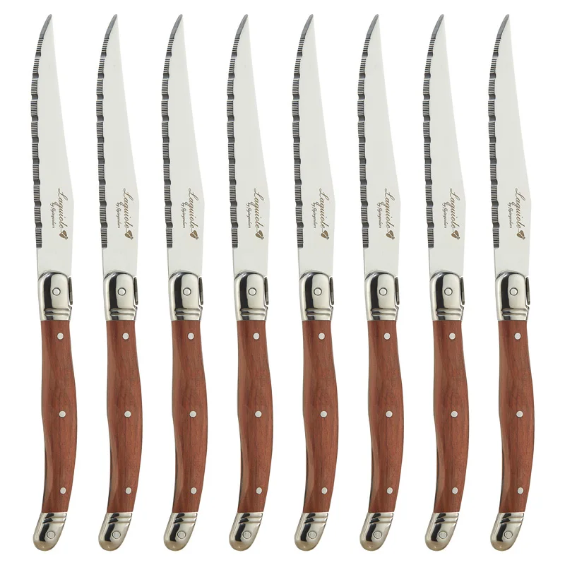 Laguiole Style Steak Knives Stainless Steel Dinnerware Wooden Cutlery Dinner Knife Wood Handle Table Xmas Gift Flatware 9" New
Laguiole Style Steak Knives Stainless Steel Dinnerware Wooden Cutlery Dinner Knife Wood Handle Table Xmas Gift Flatware 9" New