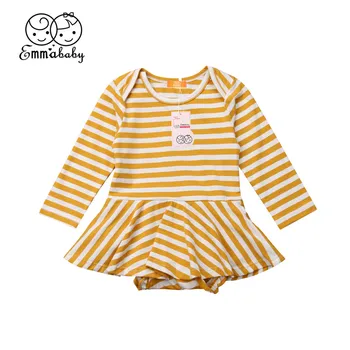 Newborn Baby Girl Yellow Striped Cotton Romper Dress New Autumn Long Sleeve Outfits New Born Clothes 0-3T Baby Girls Cute Romper
Newborn Baby Girl Yellow Striped Cotton Romper Dress New Autumn Long Sleeve Outfits New Born Clothes 0-3T Baby Girls Cute Romper