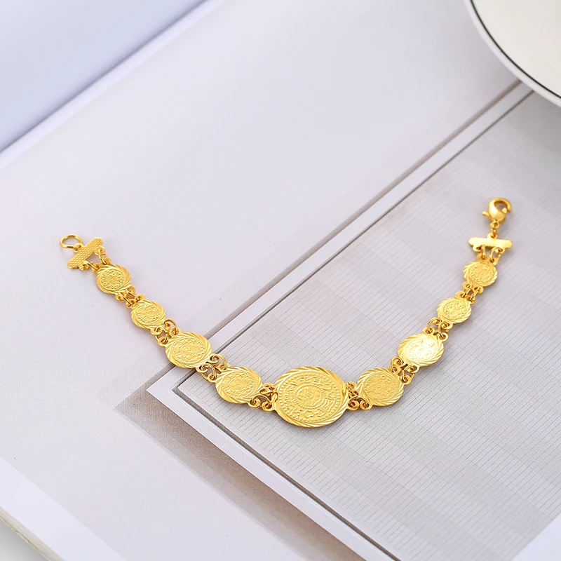 Classic gold color Money Coin Bracelet Muslim Arab Coins Bracelet for Women Middle Eastern Jewelry Accessories Gifts
Classic gold color Money Coin Bracelet Muslim Arab Coins Bracelet for Women Middle Eastern Jewelry Accessories Gifts