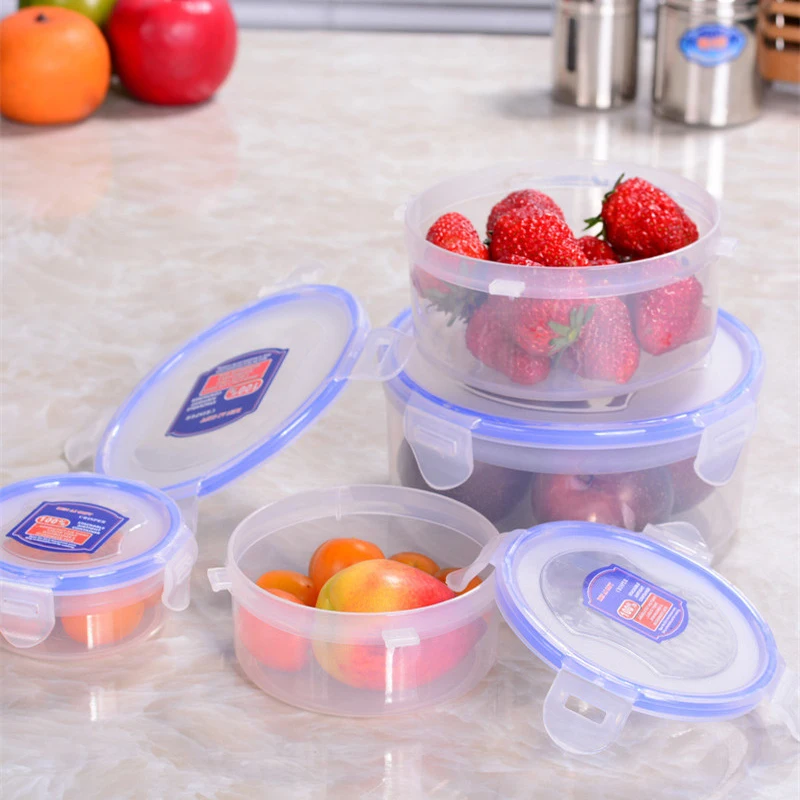 Image 1PCS Kitchen Food Storage Box Plastic Food Container Microwave Refrigerator 10 Size Preservation Box Organizer B4