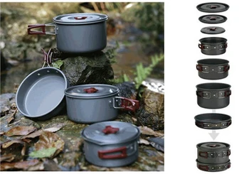 Fire Maple Camping Cookware 4-5 Persons Pot Sets Frying Pan Cauldron Medium Pot Pannikin Camping Cooking Kit Picnic FMC-206