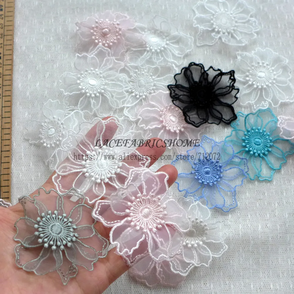 La Belleza Off white/black/pink/light blue/green/grey organza 3D flowers dress brides accessories 7cm diameter 50PC/lot
La Belleza Off white/black/pink/light blue/green/grey organza 3D flowers dress brides accessories 7cm diameter 50PC/lot