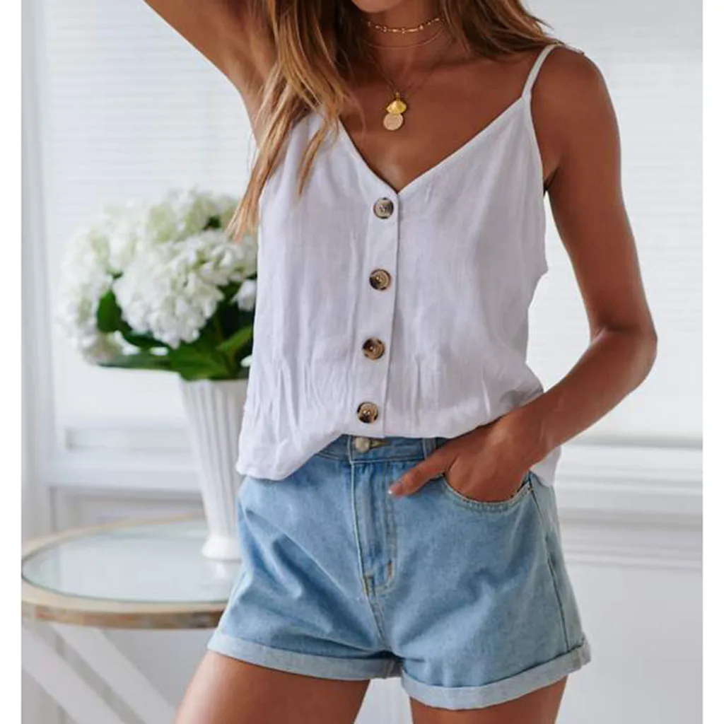 JAYCOSIN Summer Ladies Women's Fashion Casual Button Camis Spaghetti Strap Sleeveless Solid Leisure Vest Tank Tops Mar26 P38
JAYCOSIN Summer Ladies Women's Fashion Casual Button Camis Spaghetti Strap Sleeveless Solid Leisure Vest Tank Tops Mar26 P38