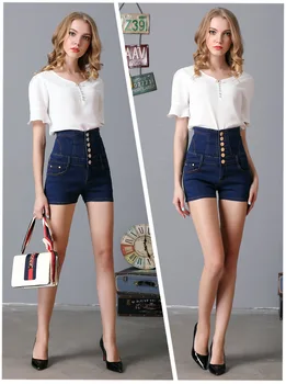 High Waist Denim Shorts Size 5XL Female Short Mini Jeans for Women Summer Ladies Hot Shorts Solid Button Denim Slim Waist Shorts
High Waist Denim Shorts Size 5XL Female Short Mini Jeans for Women Summer Ladies Hot Shorts Solid Button Denim Slim Waist Shorts