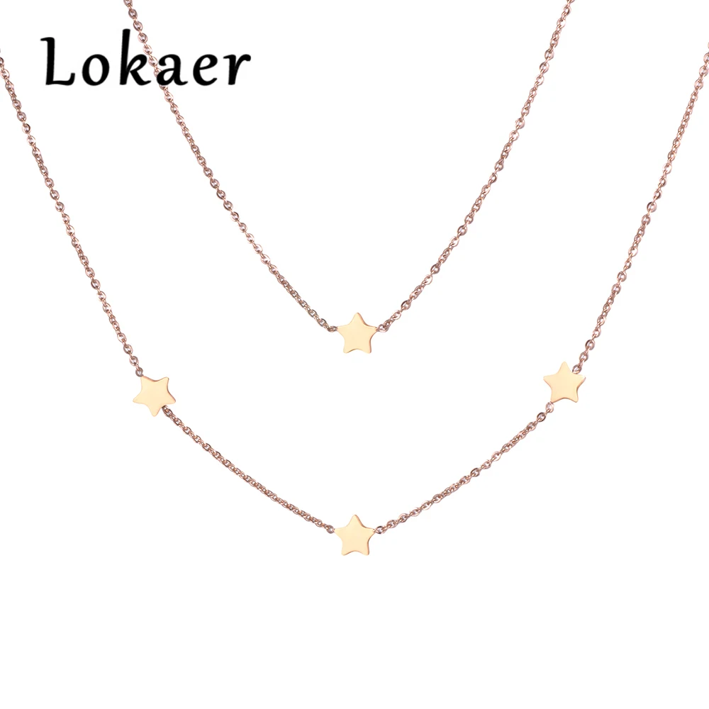 Lokaer Rose Gold Color Chain Stainless Steel Jewelry 2 Layers Stars Necklace Collier Best Gift N18280
Lokaer Rose Gold Color Chain Stainless Steel Jewelry 2 Layers Stars Necklace Collier Best Gift N18280