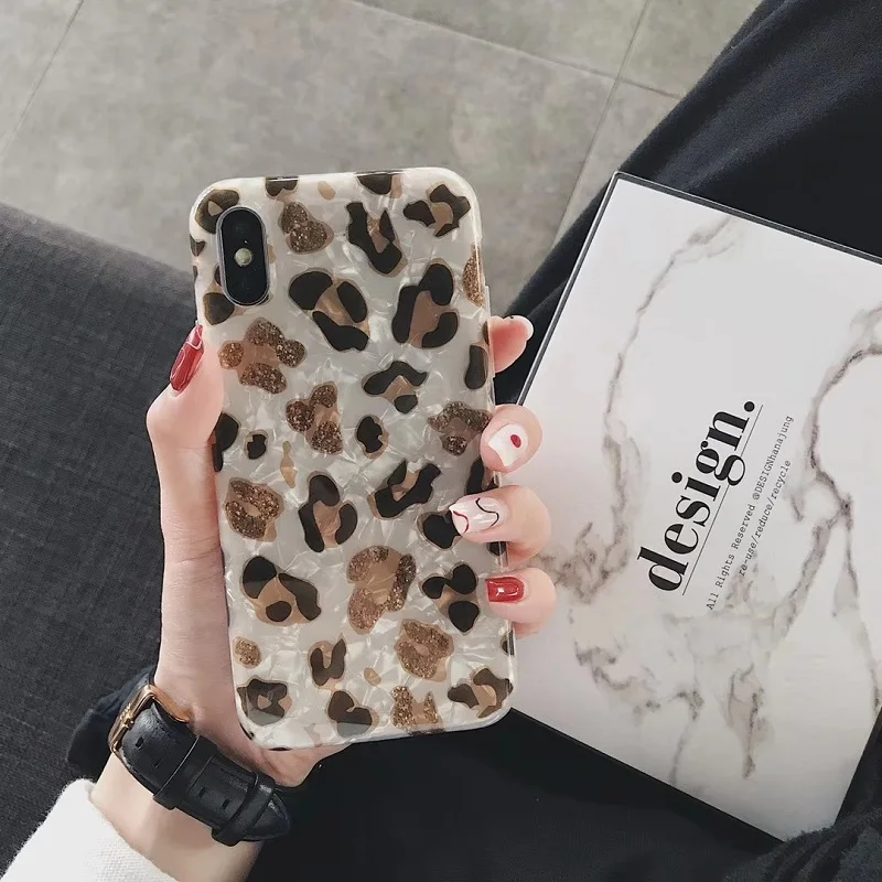 Модный Красочный чехол для телефона с леопардовым принтом и ракушками iphone 11 12pro XS