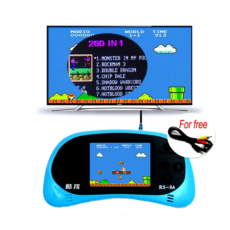 2.5 Inch 8 Bit Handheld Game Player Built-in 260 Classic Games Video Game Console English Support TV Output Children Toy Gift
2.5 Inch 8 Bit Handheld Game Player Built-in 260 Classic Games Video Game Console English Support TV Output Children Toy Gift