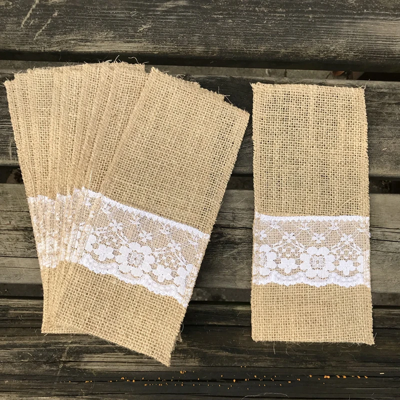 100pcs Burlap Lace Cutlery Pouch wedding Tableware Party decoration holder Bag Hessian Rustic Jute 11cm x 21cm
100pcs Burlap Lace Cutlery Pouch wedding Tableware Party decoration holder Bag Hessian Rustic Jute 11cm x 21cm