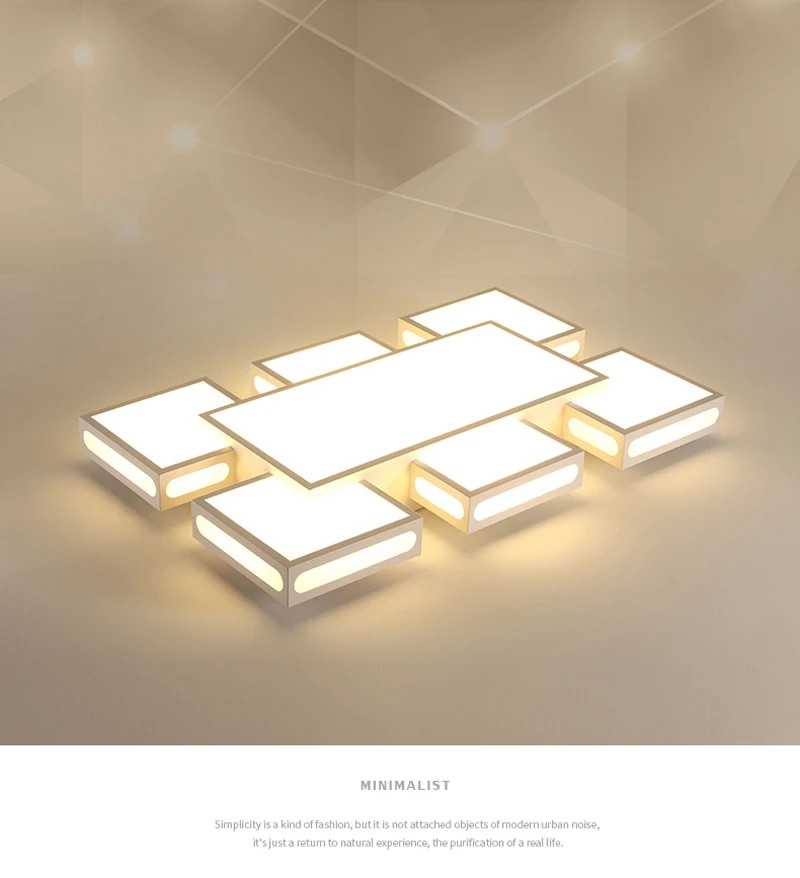 Modern Simple Acrylic LED Ceiling Lights Minimalist Rectangular Ceiling Chandelier Lights Lamp For Living Room Bedroom 220V (1)