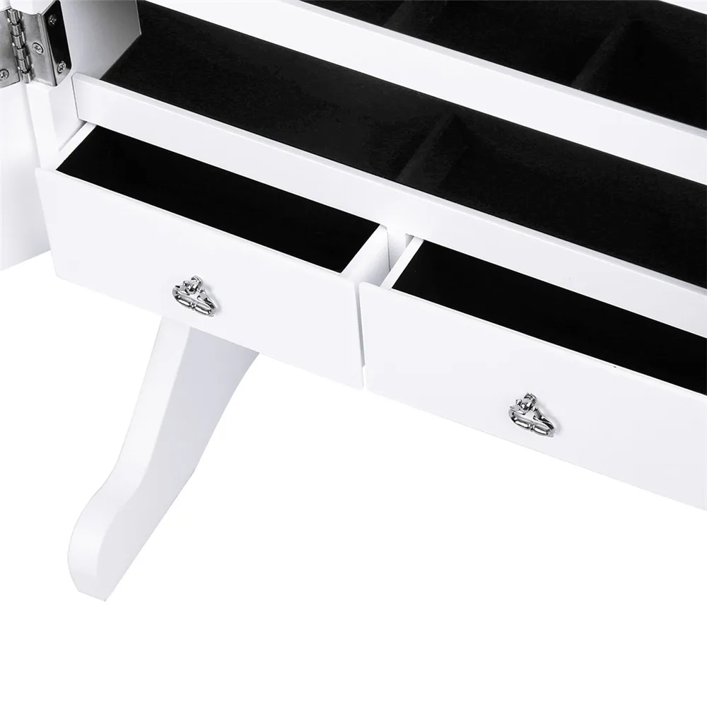 LANGRIA Fashionable Free Standing Lockable Mirrored Jewelry Lockable Organizer with Mirror for Living Room7