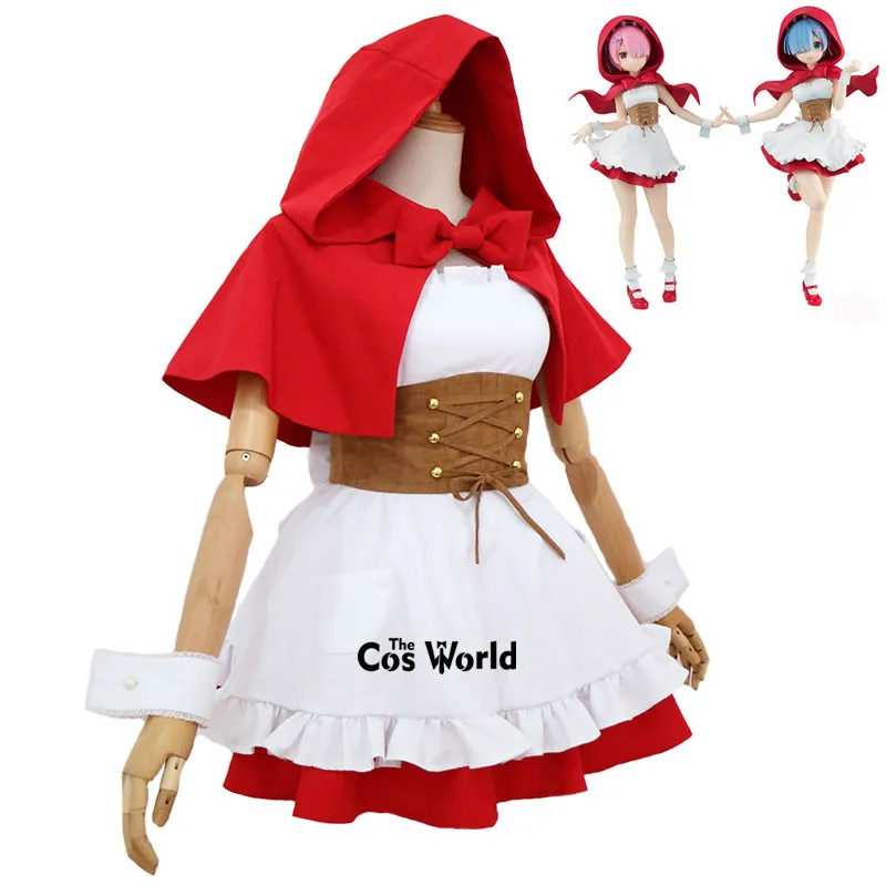 Re Zero Kara Hajimeru Isekai Seikatsu Ramu RAM Remu REM Little Red Riding Hood Maid Dress Uniform Outfit Anime Cosplay Costumes
Re Zero Kara Hajimeru Isekai Seikatsu Ramu RAM Remu REM Little Red Riding Hood Maid Dress Uniform Outfit Anime Cosplay Costumes