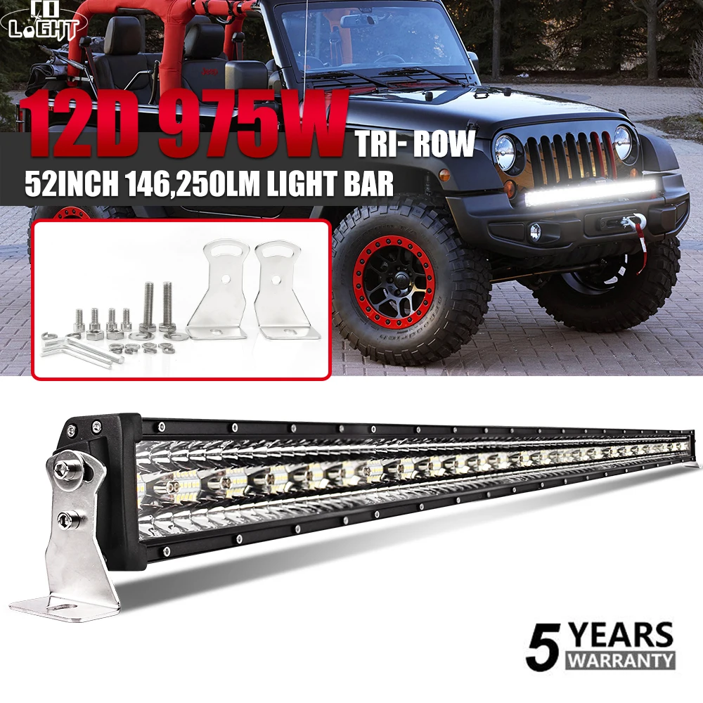 CO LIGHT 52inch 975W 3-Rows 12D Led Light Bar Straight Driving Led Bar Combo for Offroad 4x4 4WD Car Tractor Boat Truck SUV ATV
CO LIGHT 52inch 975W 3-Rows 12D Led Light Bar Straight Driving Led Bar Combo for Offroad 4x4 4WD Car Tractor Boat Truck SUV ATV