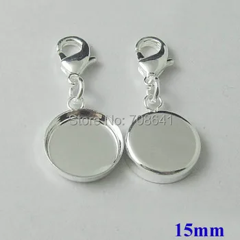 New Silver Plated 15mm Blank Round Deep Wall Bezel cups w/ Lobster Clasps Cabochon Bases Pendant Setting DIY Jewelry Findings
New Silver Plated 15mm Blank Round Deep Wall Bezel cups w/ Lobster Clasps Cabochon Bases Pendant Setting DIY Jewelry Findings