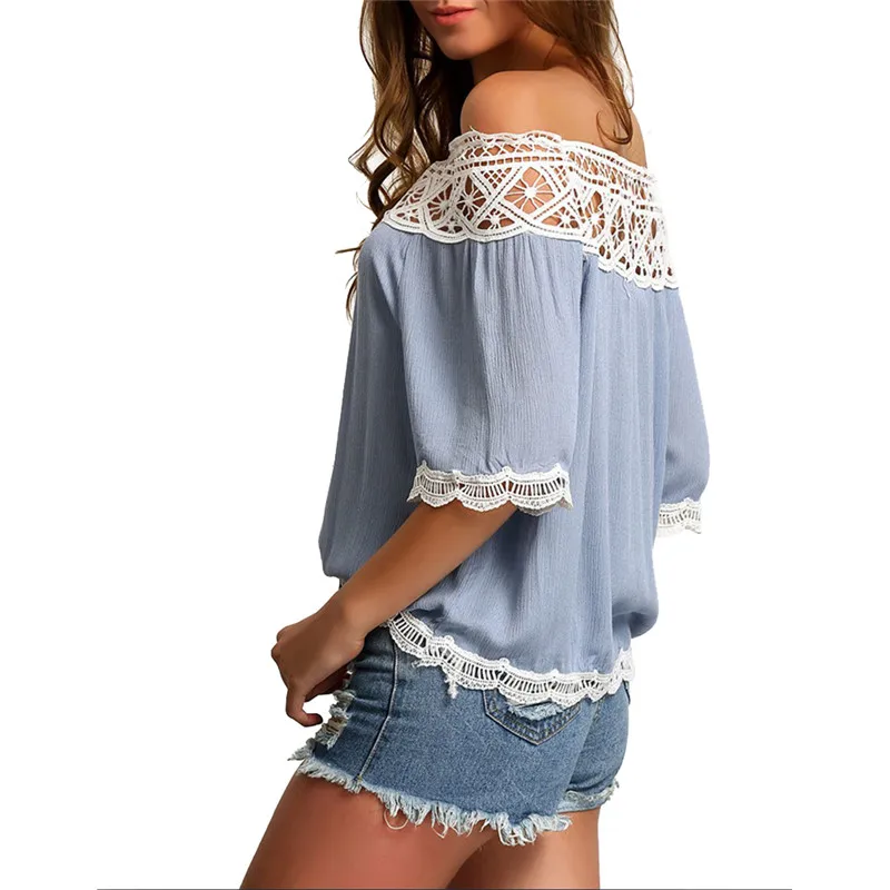 2019 Fashion Women Sexy Summer Off Shoulder Loose Shirts White Tops Lace Shirt Blouse Tee High Quality
2019 Fashion Women Sexy Summer Off Shoulder Loose Shirts White Tops Lace Shirt Blouse Tee High Quality