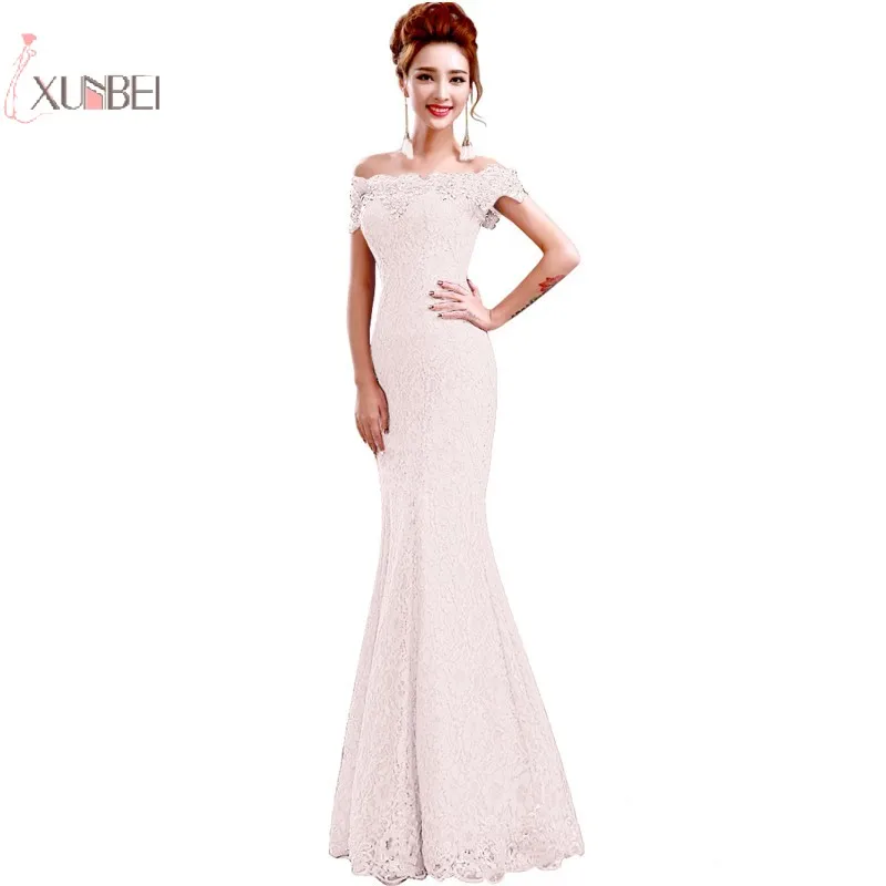 vestido de noiva White Ivory 2019 Simple Lace Mermaid Bride Wedding Dress Off The Shoulder Bridal Gowns robe mariee | Свадьбы и