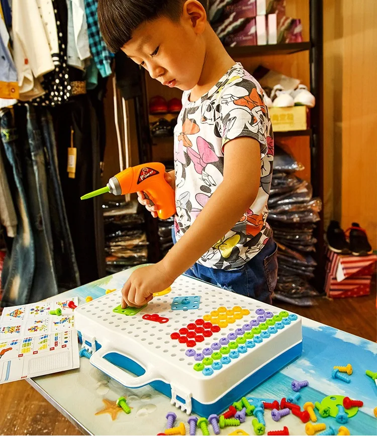 子供のための教育用ドリルおもちゃ,日曜大工のビルディングおもちゃ,電気ドリルネジ,組み立てられたゲーム,創造的なツールキット,男の子のためのおもちゃ  - AliExpress Toys  Hobbies