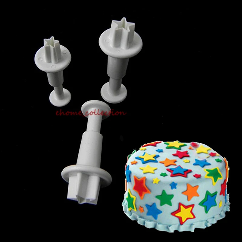 3 pcs Mini Stars Sugarcraft Fondant Plunger Cutters Kitchen Baking Accessories Christmas Wedding Cake Decorating Tools
3 pcs Mini Stars Sugarcraft Fondant Plunger Cutters Kitchen Baking Accessories Christmas Wedding Cake Decorating Tools