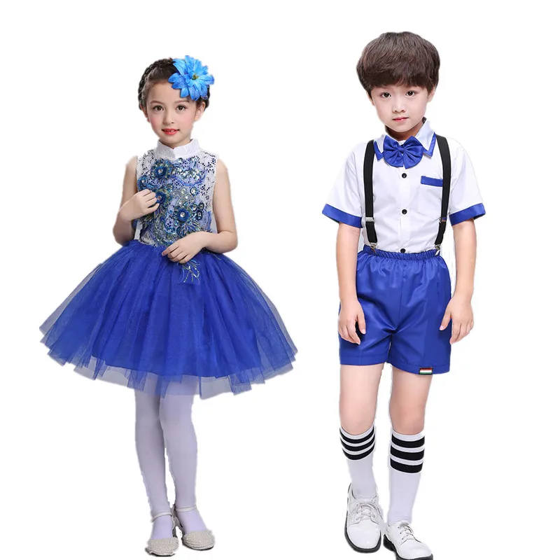 Children's jazz dance Latin dance students chorus costume poetry reading boys and girls kindergarten uniforms dance costumes
Children's jazz dance Latin dance students chorus costume poetry reading boys and girls kindergarten uniforms dance costumes