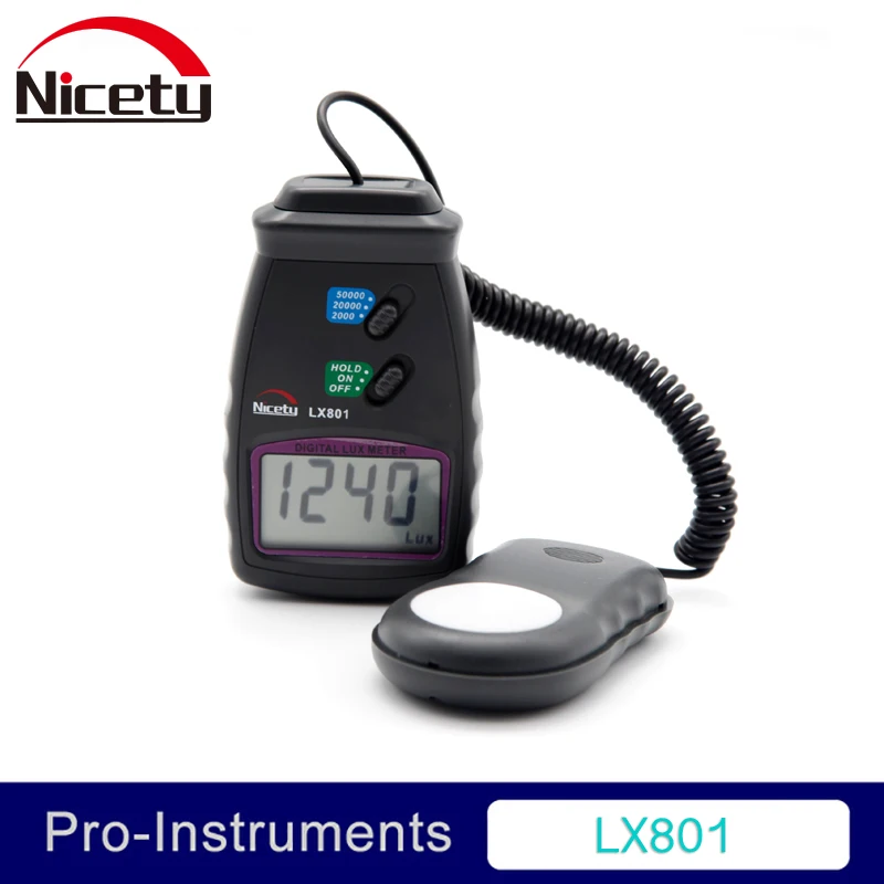 

Nicety LX801 Handheld Portable Professional LUX Tester 50000 Lux Separate Probe Digital Light Meter Null