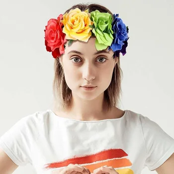 Rainbow Color Wedding Bride Non-Woven Rose Wreath Elastic Headbands Head Ring Girls DIY Headwear Bohemia Hair Accessories
Rainbow Color Wedding Bride Non-Woven Rose Wreath Elastic Headbands Head Ring Girls DIY Headwear Bohemia Hair Accessories