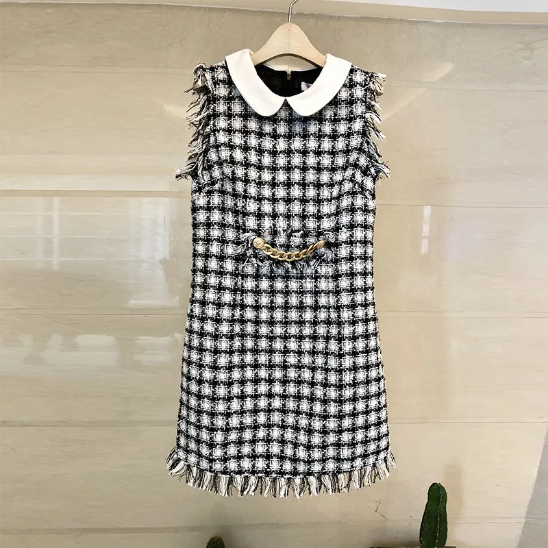 BLLOCUE New 2018 High Quality Small Fragrant wind Tweed Knit Chic Dress Women Sleeveless Runway Autumn Dress
BLLOCUE New 2018 High Quality Small Fragrant wind Tweed Knit Chic Dress Women Sleeveless Runway Autumn Dress
