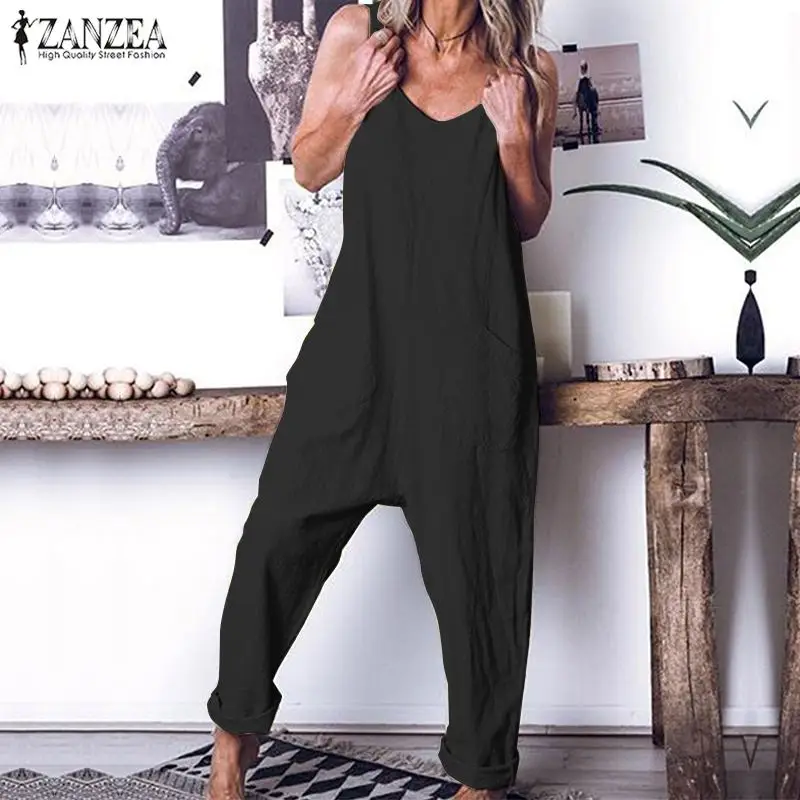 Stylish Linen Overalls Women's Summer Jumpsuits 2020 ZANZEA Casual Strap Playsuits Female Backless Rompers Oversized Turnip Pant
Stylish Linen Overalls Women's Summer Jumpsuits 2020 ZANZEA Casual Strap Playsuits Female Backless Rompers Oversized Turnip Pant