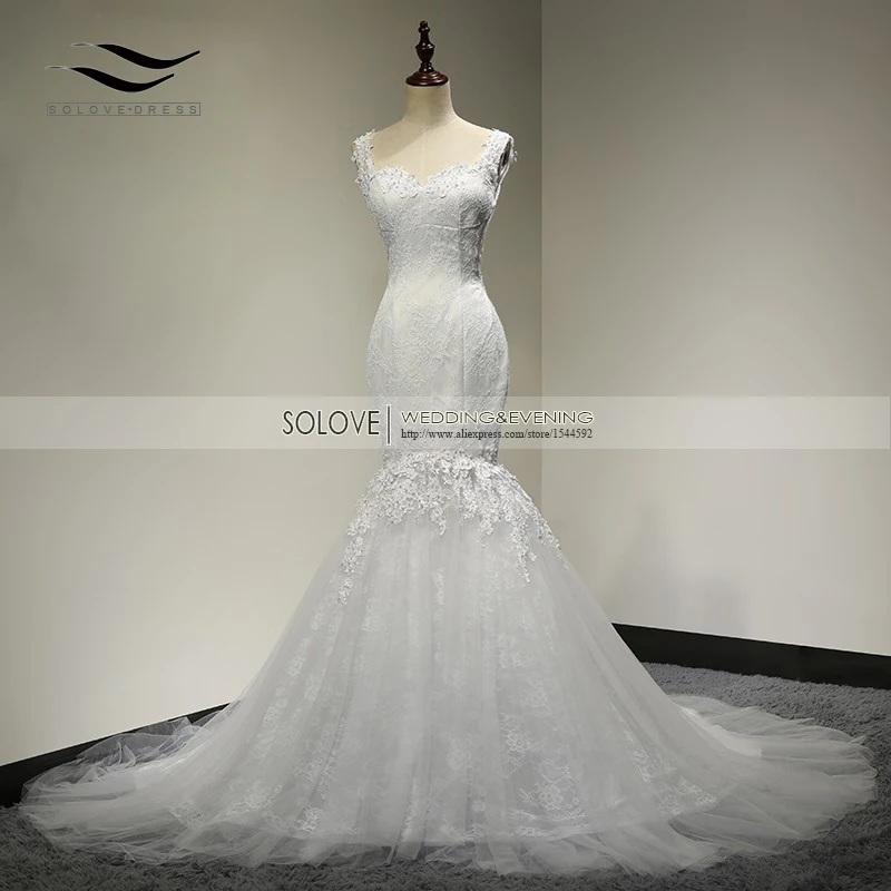 Appliques Sweetheart Chapel Train Sexy Mermaid Tulle Lace Wedding Dress 2018 Bridal Gown vestidos de novia 2018 (SL-W141)
Appliques Sweetheart Chapel Train Sexy Mermaid Tulle Lace Wedding Dress 2018 Bridal Gown vestidos de novia 2018 (SL-W141)
