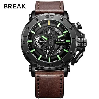 Top Brand Lucuxy Break Men Sport Watch Chronograph Leather Quartz Military Watches Male Waterproof Wrist watch Relogio Masculino
Top Brand Lucuxy Break Men Sport Watch Chronograph Leather Quartz Military Watches Male Waterproof Wrist watch Relogio Masculino