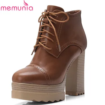 MEMUNIA 2020 new fashion ankle boots women round toe autumn winter shoes zip +lace up high heels platform boots woman black
MEMUNIA 2020 new fashion ankle boots women round toe autumn winter shoes zip +lace up high heels platform boots woman black