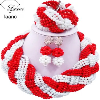 12 Rows Beautiful Opaque Red White Crystal Plait African Beaded Jewelry Set Nigerian Necklace Wedding Jewelry Sets 12BZ026
12 Rows Beautiful Opaque Red White Crystal Plait African Beaded Jewelry Set Nigerian Necklace Wedding Jewelry Sets 12BZ026