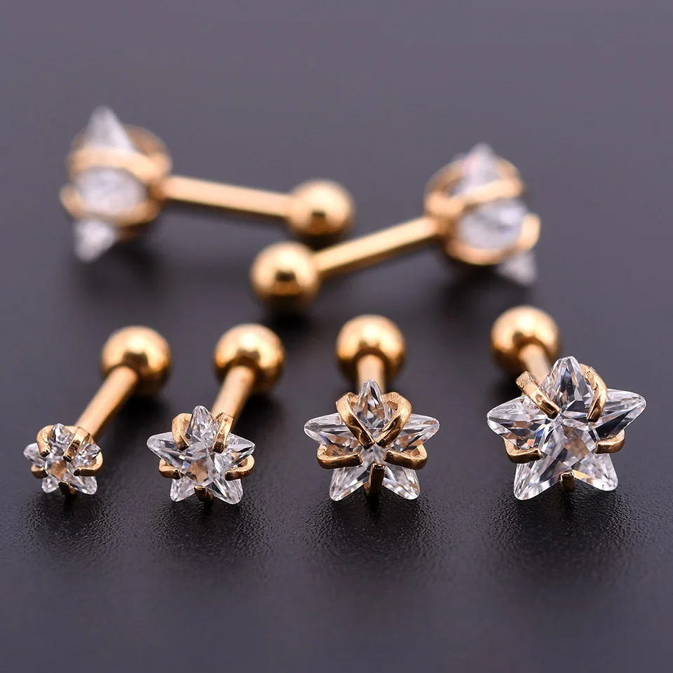 One Gold Zircon Crystal Round Ball Tongue Lip Bar Ring Stainless Steel Barbell Ear Stud Body Piercing Jewelry
One Gold Zircon Crystal Round Ball Tongue Lip Bar Ring Stainless Steel Barbell Ear Stud Body Piercing Jewelry