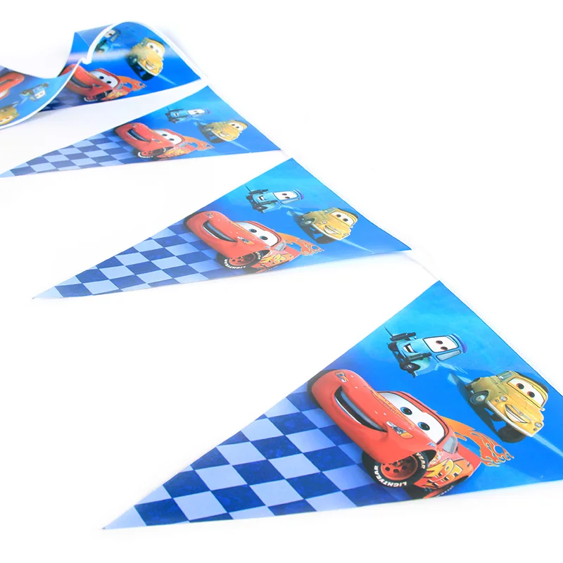 

10pcs Cars theme Flag 1set Banner Including Pennants Kids Favor Birthday Party Decoration Supplies for boys/grils 240cm